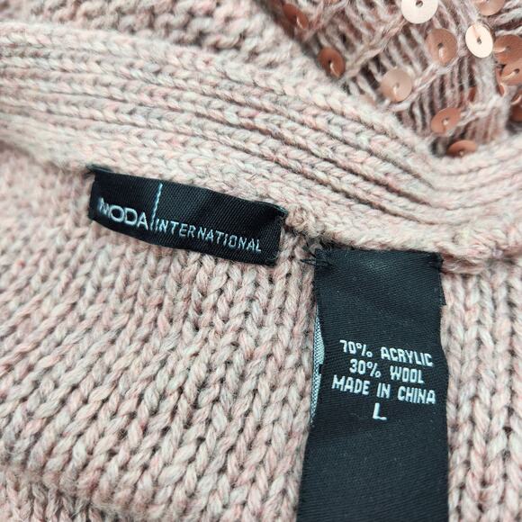 Victoria's Secret Moda International Sequin Knit Cardigan – Rose Gold Wool Blend - Picture 2 of 6